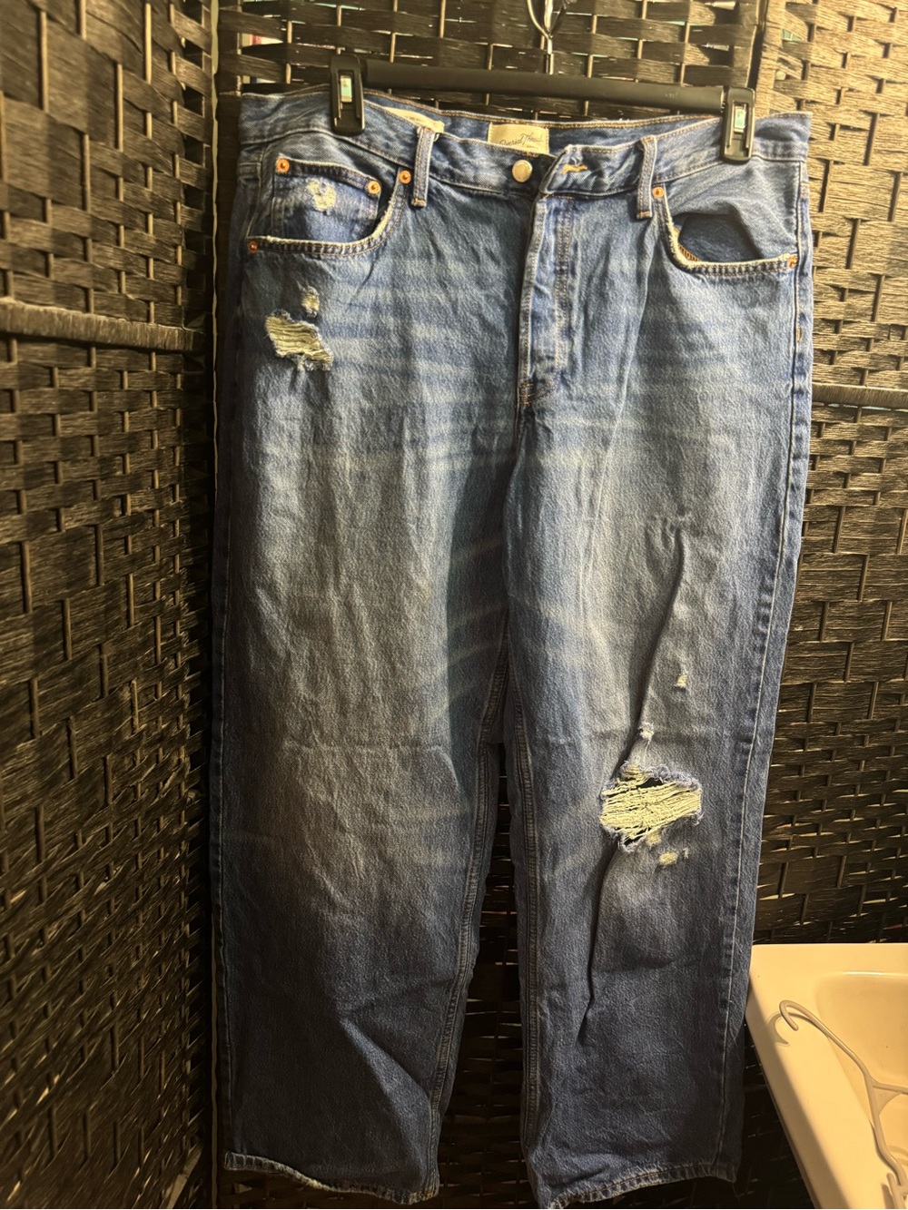 Universal Thread Light Blue Distressed Wide Leg Jeans